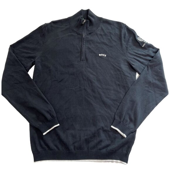BOSS Zallo Half Zip Pullover in Black151st Royal Liverpool - Picture 1 of 5